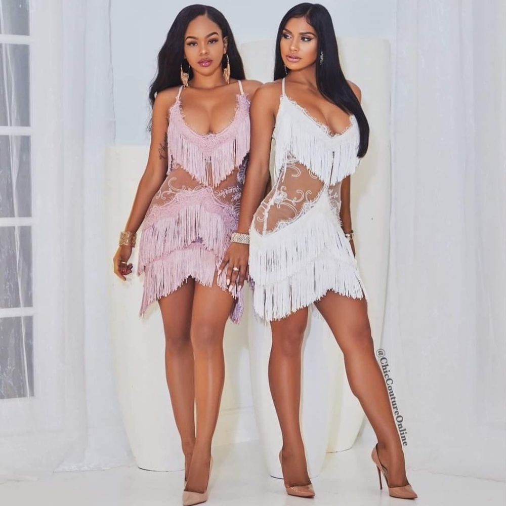 Fringe Dress in Pink (Size Small)